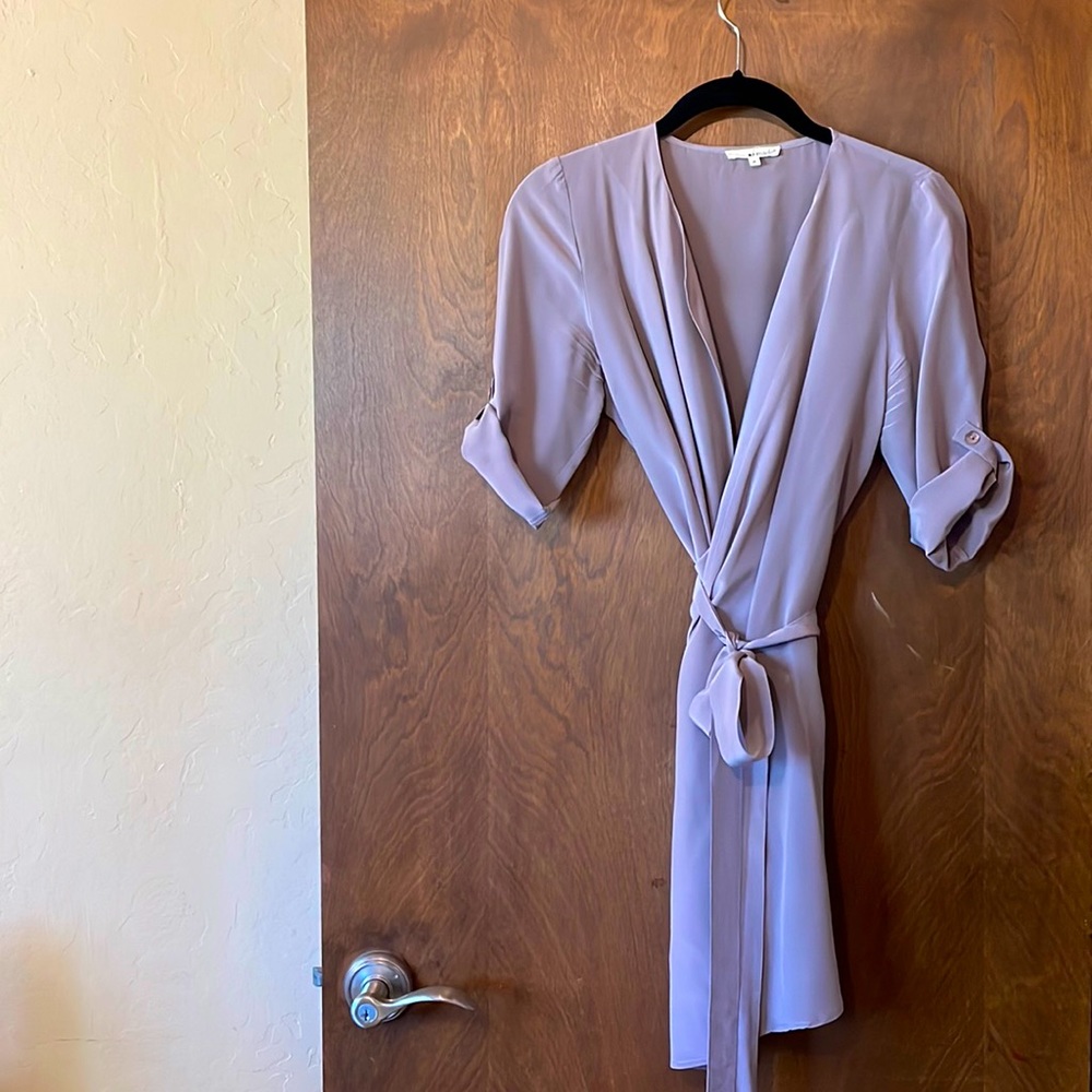 LA Made 100% Silk Wrap Mini Dress. Size M.